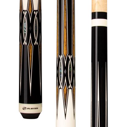 Picture of Players White Black & Abalone Wrapless Cue