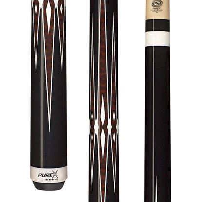 Picture of Pure X Midnight Black & Zebrawood Wrapless Cue - 5/16 x 18 / 11.75mm