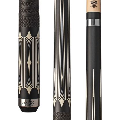 Picture of Pure X Matte Black & Imitation Bone Cue with MZ Grip - 5/16 x 18 / 11.75mm