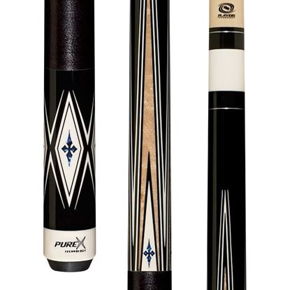 Picture of Pure X Black/Natural Maple with Cobalt Blue Cue with Black Linen Wrap - 5/16 x 18 / 11.75mm
