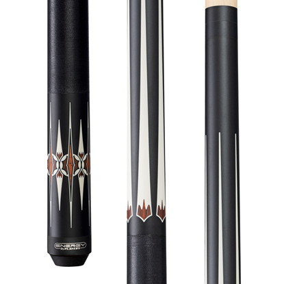 Picture of Energy By Players Matte Black/White with Cocobolo Cue with Black Linen Wrap