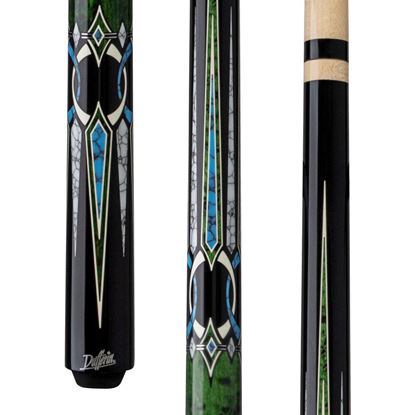 Picture of Dufferin Green Stain Curly & Blue Recon Wrapless Cue - 5/16 x 18