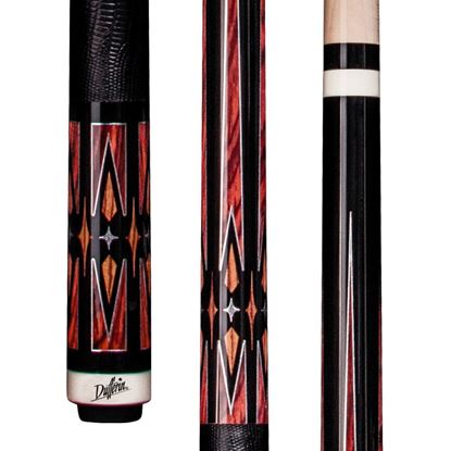 Picture of Dufferin Black & Cocobolo Cue with Embossed Leather Wrap - 5/16 x 18